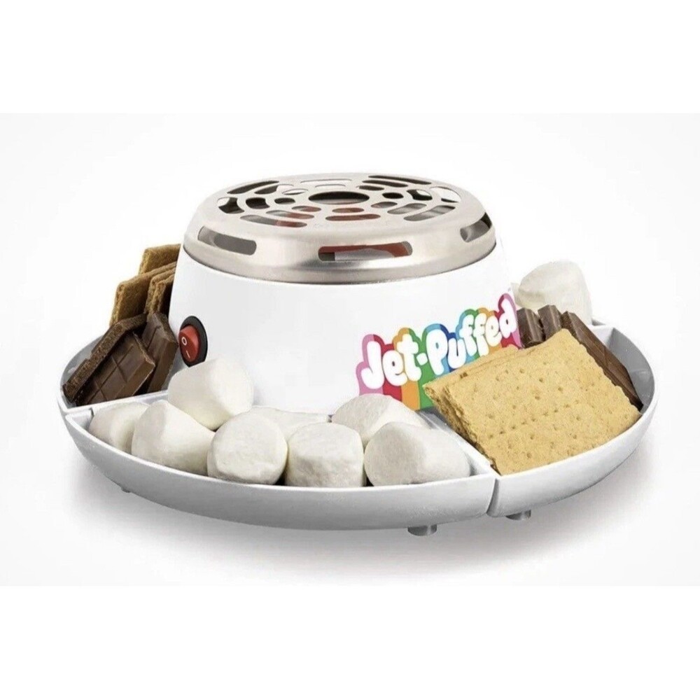 Jet-Puffed Electric S'mores Maker Nostalgia Flameless Indoor Tabletop Appliance